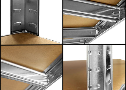 Stellingkast - 875 kg Draagkracht - Hoekkast -  Opbergrek - 180 x 90 x 40 cm - Zilver