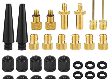 Ventiel Adapter Set 36 Stuks - Verloopnippels – Balnaalden - Verloopnippel Set – Ventieladapters – Universeel - Goud
