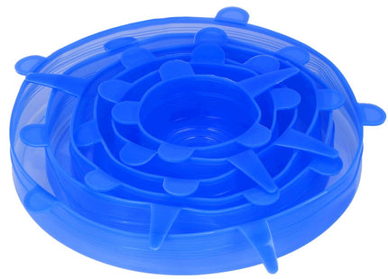Siliconen Deksel | Universele Deksels | 6 Stuks | Blauw