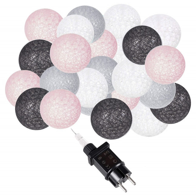 Fairy Lights | 6 m | 30 LED | Grijs/Roze/Wit/Zwart