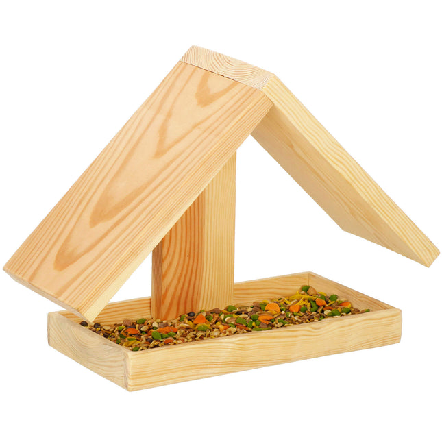 Vogelvoederhuisje - Vogelvoederplek - Vogelvoeding - Staand - Naturel - 12,5 x 31 x 21,5 cm
