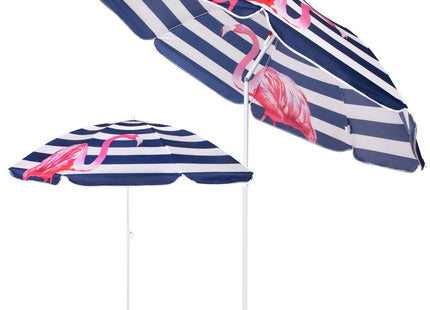 Parasol | Strand Parasol | Parasols | Opvouwbaar | Kantelbaar | 180 cm | Wit/Blauw/Roze