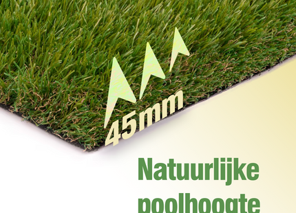 Muntel® Kunstgras - 10 x 2 M - 45 MM Polhoogte - Sandra