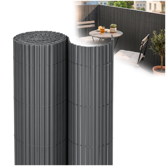 Balkonscherm - Privacyscherm - Hoge Kwaliteit - Waterbestendig - UV-bescherming - 1x3 m - Antraciet - PVC