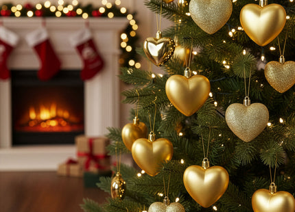 Kerstballen | 16 Stuks | 5/6/7 cm | Goud | Hartjes