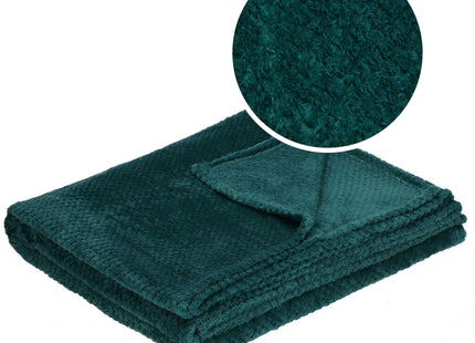 Plaid | Sprei | Deken | 220 x 200 cm | Pluche | Groen