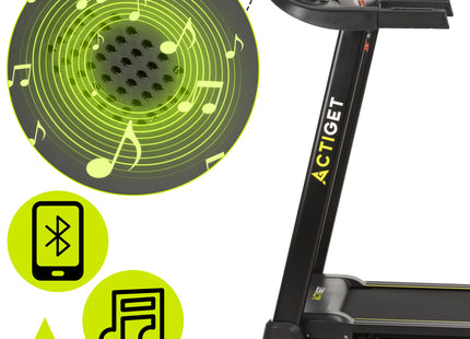 Loopband - 1-16 KM/U - Inklapbaar - Fitshow APP - Met ingebouwde Speaker ( Bluetooth ) - Afstandsbediening - Telefoonhouder - Smeerolie - 164 x 56,5  - 1,5 PK Motor