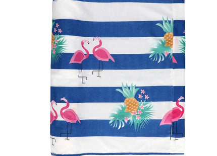 Strand Windscherm Met Stokken | Windscherm Strand | Windscherm Camping | 15 Meter | Flamingo | Blauw/Wit gestreept