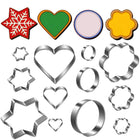 Koekjesvormen - Uitsteekvorm - Kerstkoekjes - Zilver- 12 Stuks