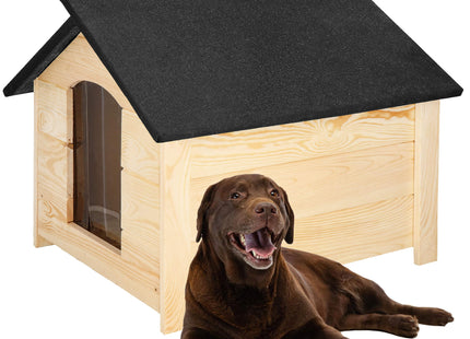 Hondenhok - Hondenhuis - Dog House - Geïsoleerd - Voor Buiten - Weersbestendig  - Hout - Zwart