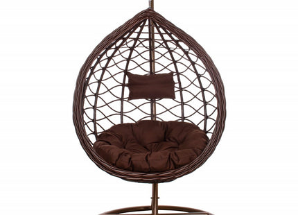Hangstoel | Egg Hangstoel | XXL 125 cm | Inclusief Standaard & Kussen | Bruin
