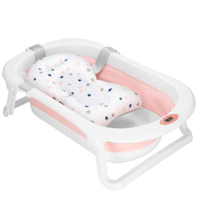 Opvouwbaar Baby Bad - Opvouwbaar - Draagbaar - Met Stop - Thermometer - Tot 12 Maanden - 40 L - Wit - Roze - 79 x 49 x 22 cm