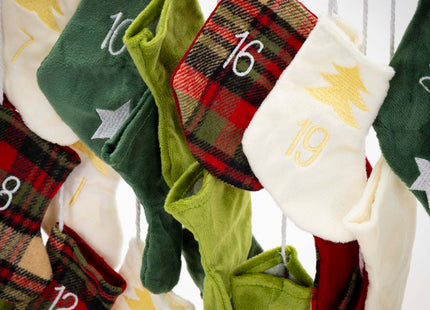 Adventskalender | 24 lades | Hout | Kerstsokken