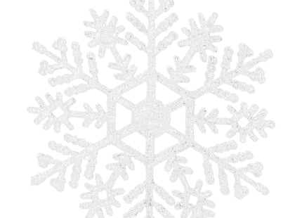 Kerstversiering | Kerstdecoratie voor binnen | Kersthanger | Sneeuwvlokken | Kunststof | 12 Stuks | 9/10 cm