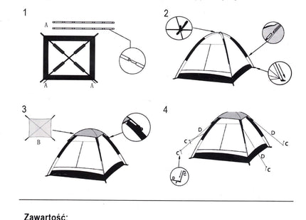 Koepeltent | Toeristentent | Kampeertent | Tent | Waterdicht | 2 Persoons | Grijs / Zwart / Blauw | 150 x 200 x 110 cm