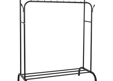 Kledingrek - 2 - Delig -Schoenenrek - Metaal - Zwart - 55x110x146 CM