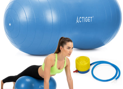 Fitnessballen - Peanut Bal - Yoga Bal - Pilates - Zwangerschap - Met Pomp - PVC - Blauw - 150 Kg - 22 Cm