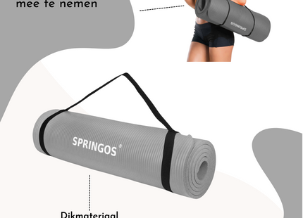 Yoga Mat | Extra Dik (15 mm) | Lichtgrijs