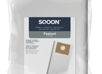 SQOON® Stofzuigerzakken  Geschikt voor Festool CT17 / CT17E - 5 Stuks