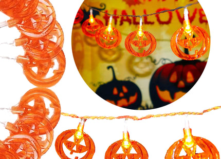 Halloween Decoratie - Lichtslingers - Slinger - Verlichting - Pompoen - 20 LED