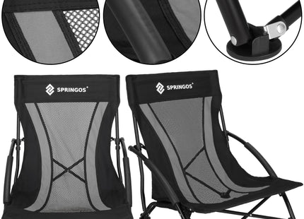 Campingstoel | Visstoel | Opvouwbaar | Waterdicht | Zwart