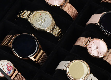 Horlogedoos - Horlogebox - Horlogeopberger  - Zwart - Goud - 10 Horloges
