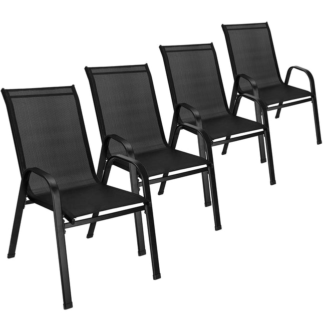Tuinstoel | Tuinstoelen | Tuinstoel Buiten | Staal | Textiel | 4 Stuks | 120 Kg