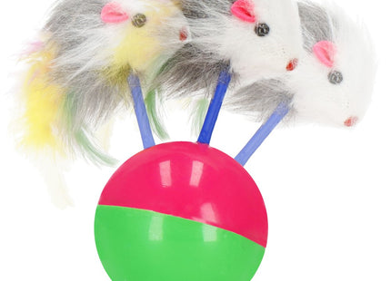 Kattenspeeltjes | Kattenspeelgoed | Bal met Muis | Multicolor