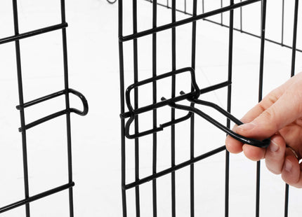 Hondenbench - Dierenkooi - Dierenbox - Metaal - Zwart - 165 x 85 x 73 cm