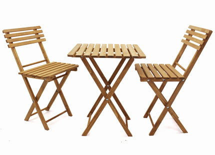 Tuinset | Tuintafel | Tuinstoelen | 3-delig | Opvouwbaar | Bruin