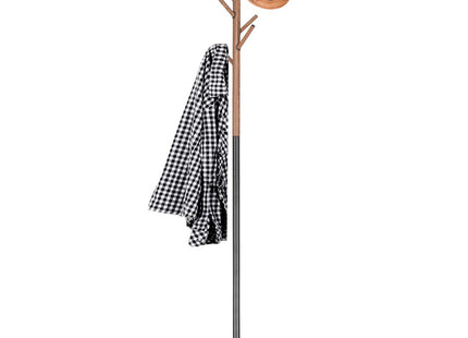 Kapstok Staand | Kapstok | 6 Haken | 180 cm | Metaal | Zwart/Bruin
