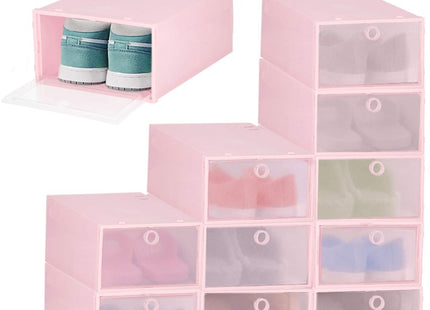 Schoenenbox | Sneakerbox | Kunststof | Roze | 1 Stuk | 31 x 21.5 x 12.5 cm