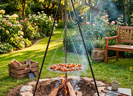 BBQ Tripod - Driepoot - Inclusief Rooster - 51 x 152 cm