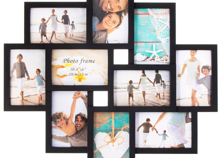 Fotolijst - 10 Foto's - Collage - Staand/Liggend - 48,5 x 53 cm - Zwart