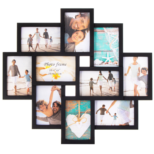 Fotolijst - 10 Foto's - Collage - Staand/Liggend - 48,5 x 53 cm - Zwart