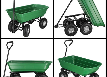 Tuinwagen - Bolderkar - Tuinkar - 75L - Groen