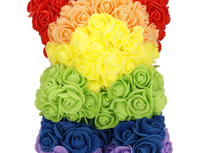 Rozen Beer | Rozenbeer | Rose Bear | Rozen Teddybeer | Liefde | Inclusief Giftbox | Valentijnsdag | Lhbtqia+ | 15.5 x 1 x 25 cm | Rainbow