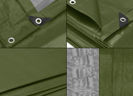 Afdekzeil | Dekzeil | Zeildoek | Waterdicht | PVC | 6 x 8 m | 120 g/m2 | Groen