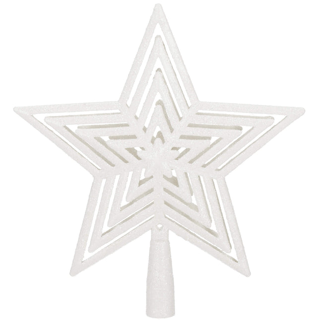 Kerstboom Piek | GlitterSter | 23 cm | Zilver