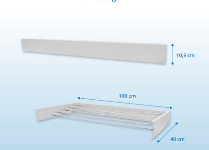 Wanddroogrek - XXL Model - Wasrek - Inklapbaar - Uitschuifbaar - 100 cm - 5 Meter Drooglengte - Wit