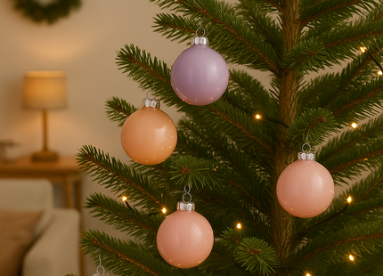 Kerstballen Glas | 12 Stuks | Glas | Pastel |  Ø 57 mm