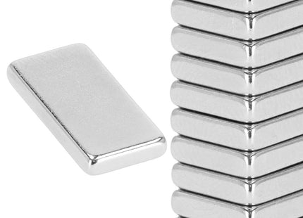 Magneten | Koelkastmagneten | Neodymium Magneten | Rechthoek | 20 x 10 x 2.5 mm | Zilver