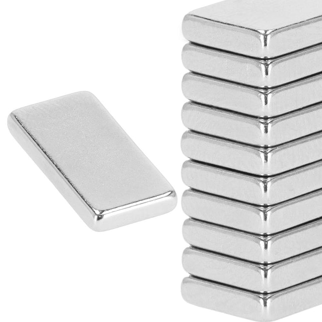 Magneten | Koelkastmagneten | Neodymium Magneten | Rechthoek | 10 x 5 x 1.2 mm | Zilver