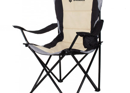Campingstoel | Kampeerstoel | Vouwstoel | Inclusief Draagtas | Zwart/ Grijs / Crème