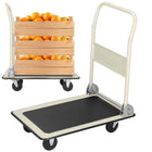 Transportwagen | Plateauwagen | Platformwagen | 72 x 47 x 81 cm | Zwart/Crème