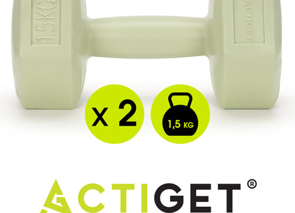 Dumbbell Set - 1,5 KG - Groen - Oefengewichten
