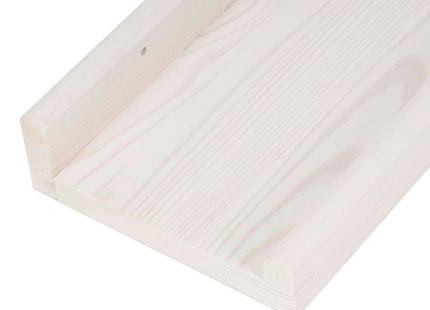 Wandplank - Boekenplank - Ophangbaar - Kruidenplank- Wit- Grenenhout - 10 Kg - 30 cm - 2 Stuks