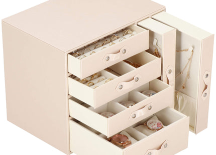 Sieradendoos | Juwelendoos | 6 Lagen | 26x22x18cm | Roze