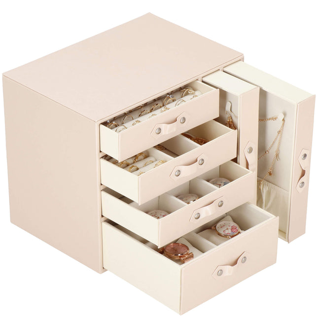 Sieradendoos | Juwelendoos | 6 Lagen | 26x22x18cm | Roze