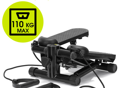 Stepper - Stepper Fitness - Mini Stepper - Met Computer en Weerstandsbanden - Traploper  - Crossfit - Fitness  - Zwart